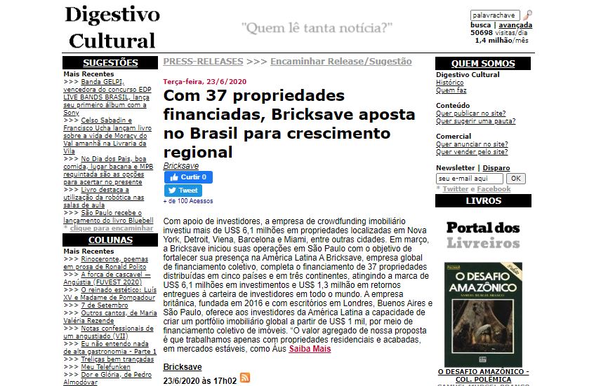 Bricksave apuesta por Brasil para el crecimiento regional con 37 propiedades financiadas