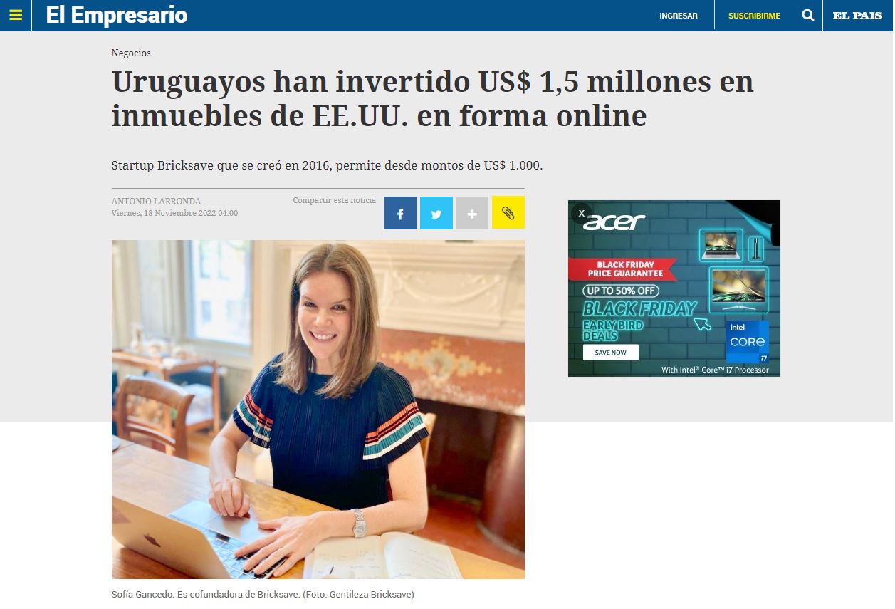 Os uruguaios investiram US$ 1,5 milhões em bens imobiliários americanos on-line