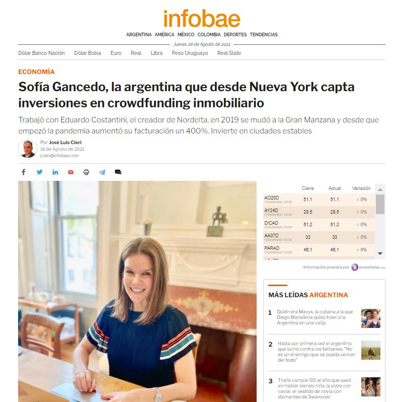 Sofía Gancedo, a latino-americana que de Nova York atrai investimentos em crowdfunding imobiliário