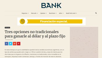 "Tres opciones no tradicionales para ganarle al dólar y al plazo fijo" - Bricksave featured in Bank Magazine