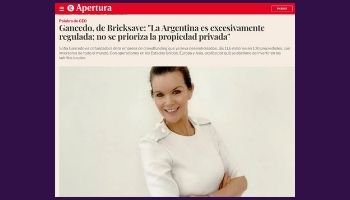 Gancedo, de Bricksave: "La Argentina es excesivamente regulada; no se prioriza la propiedad privada"