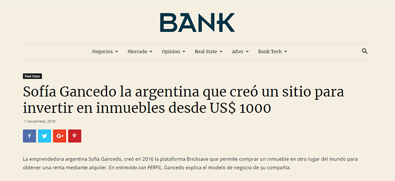 Sofía Gancedo la argentina que creó un sitio para invertir en inmuebles desde US$ 1000